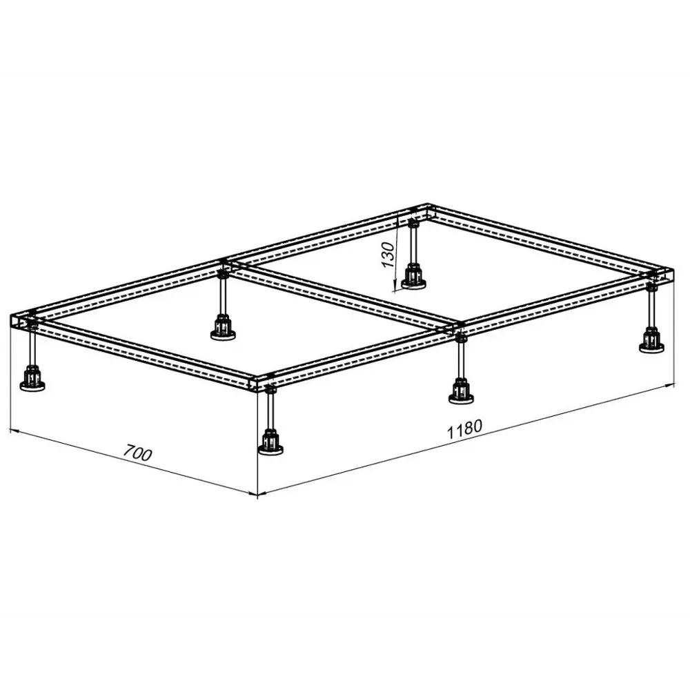 Каркас для поддона Aquanet 118x70