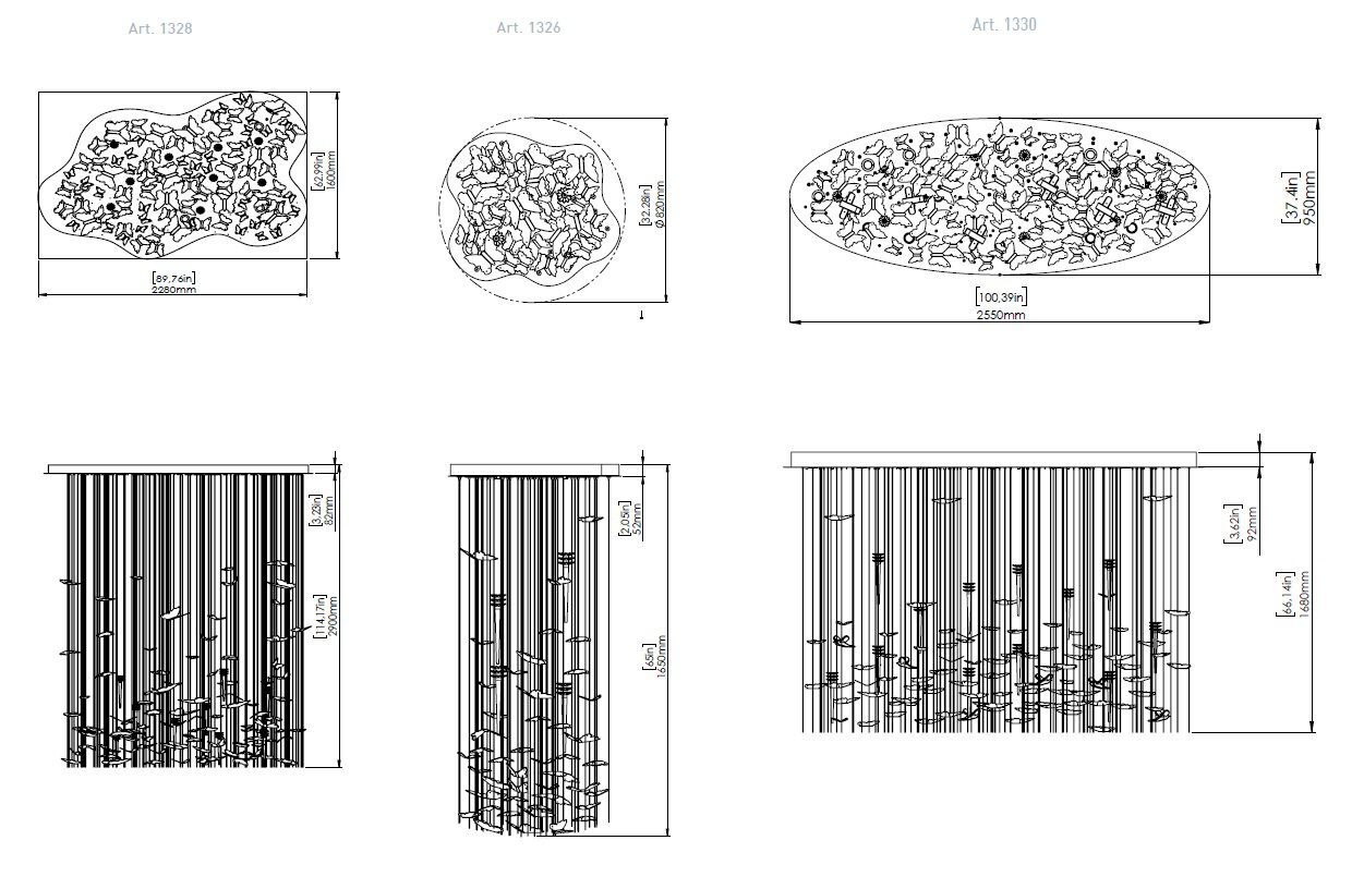 Стеклянный подвесной светильник Patrizia Volpato Butterfly ARCH-00108924 - Вид №6