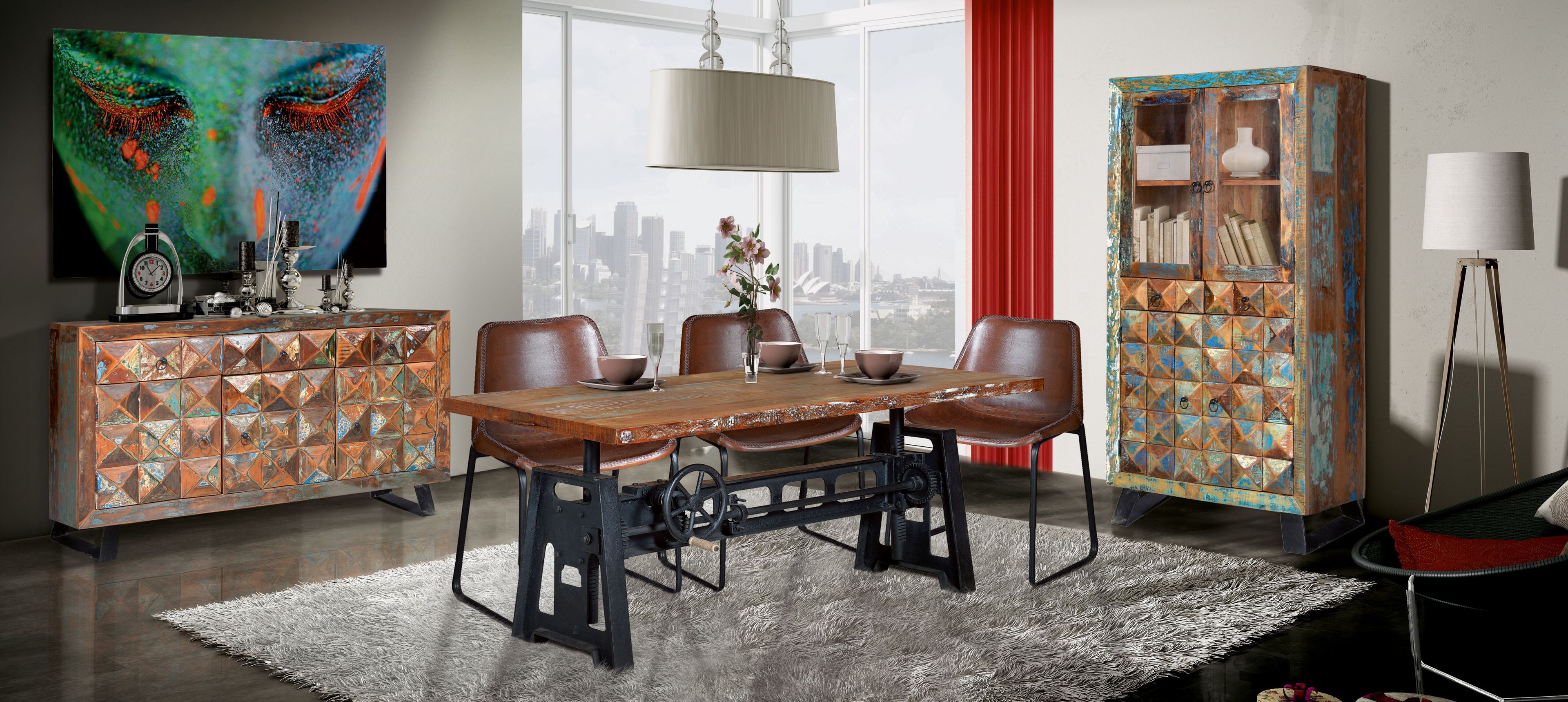 Деревянный шкаф с распашными дверями Giner y Colomer Diamante Reciclado ARCH-00066685 - Вид №3