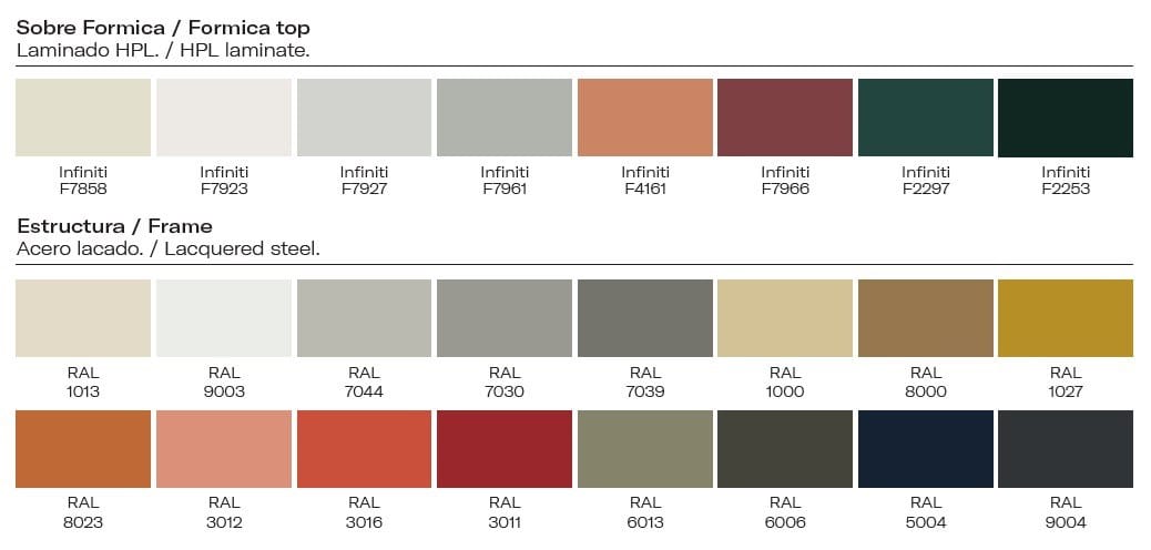 Квадратный стальной стол с порошковым покрытием Vergés Mim ARCH-00095862 - Вид №5