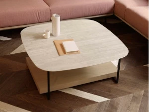 Lebom Низкий квадратный деревянный журнальный столик Noah