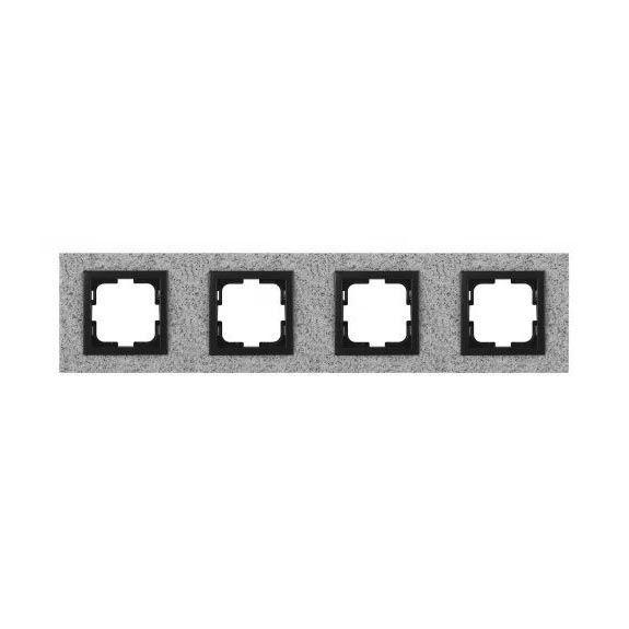 107-600000-163 Рамка 4-постовая белый гранит Mono Electric Style Granit