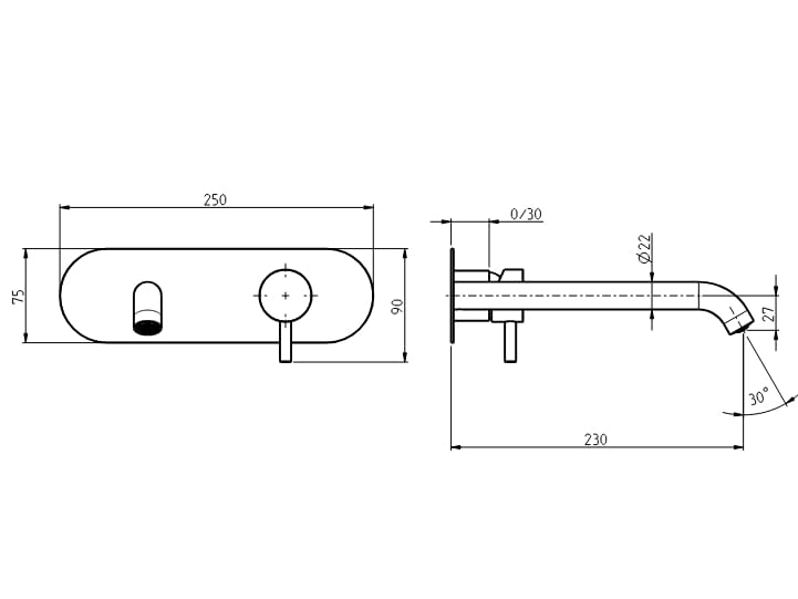 Настенный однорычажный смеситель для раковины Rubinetterie Frattini Pepe XL ARCH-00128393 - Вид №34
