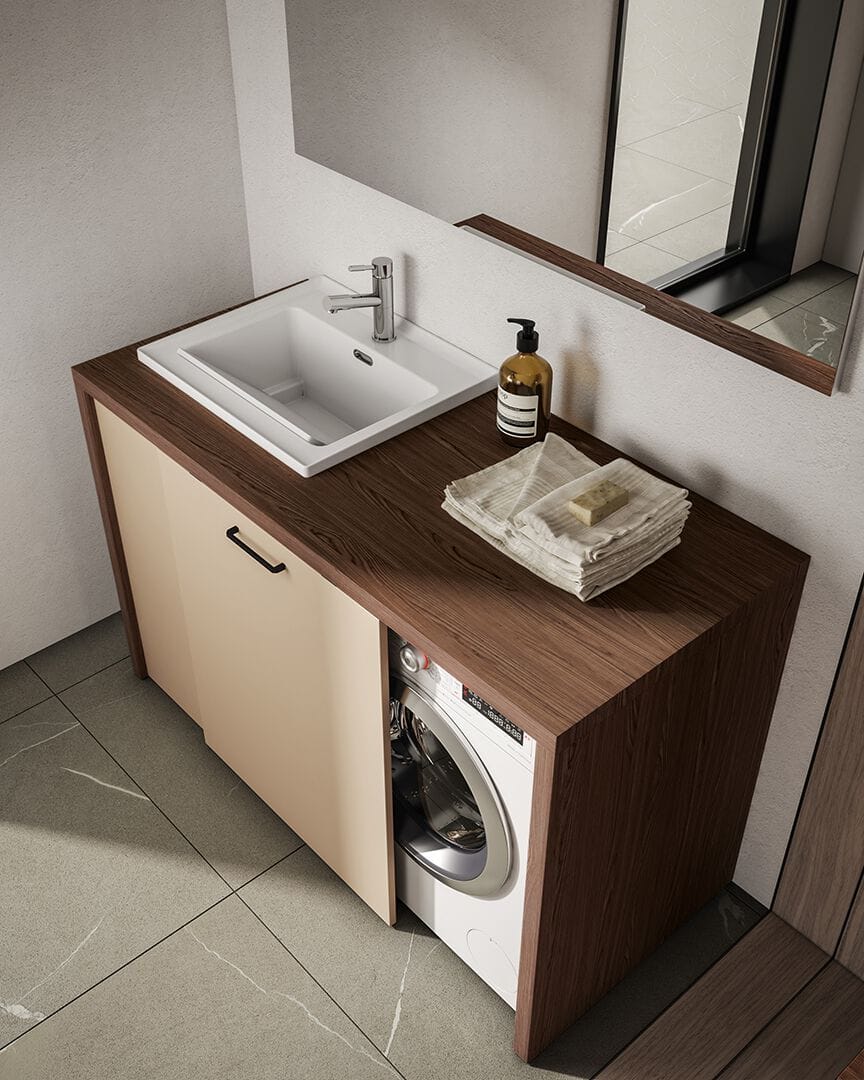 Шкаф для стиральной машины со стиральной машиной BMT Kosmo ARCH-00027026 - Вид №2