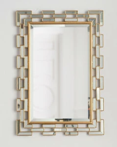 Зеркало прямоугольное в золотой раме "Тайлер" LOUVRE HOME ДИЗАЙНЕРСКИЕ 278157 Золото