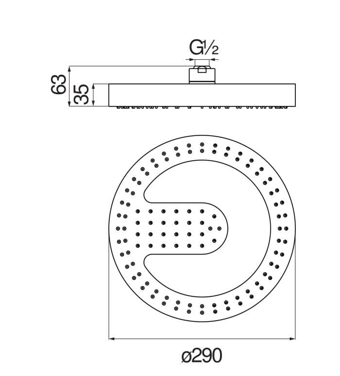 Круглая потолочная душевая головка Nobili Солнце ARCH-00080191 - Вид №4