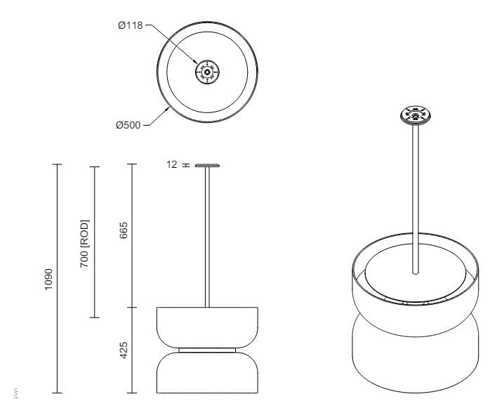 Стеклянный подвесной светильник Articolo Studios Роло ARCH-00143688 - Вид №3