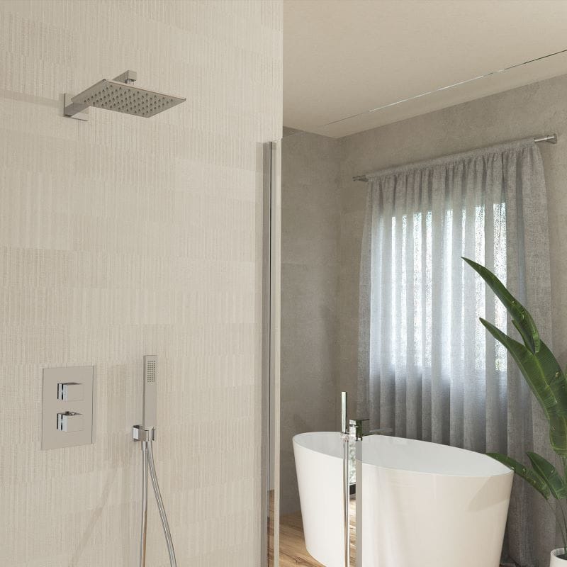 Квадратная душевая головка и металлический ручной душ Ercos Square ARCH-00114828