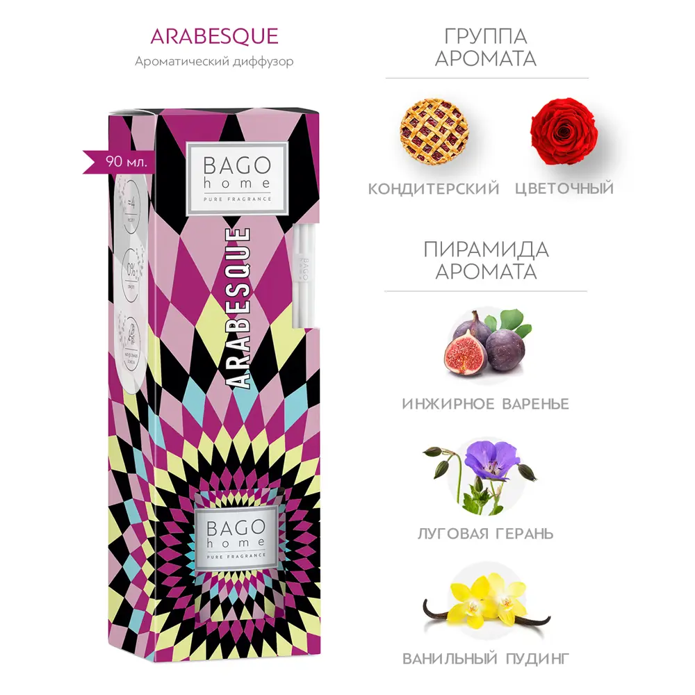 Ароматический диффузор Bago Home Arabesque 90 мл STLM-2000944 - Вид №1