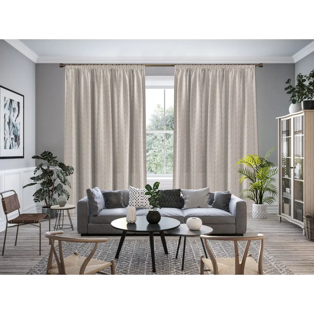 Ткань 1 м/п Кармен жаккард 300 см цвет молочный GARDEN STLM-2035057 - Вид №5