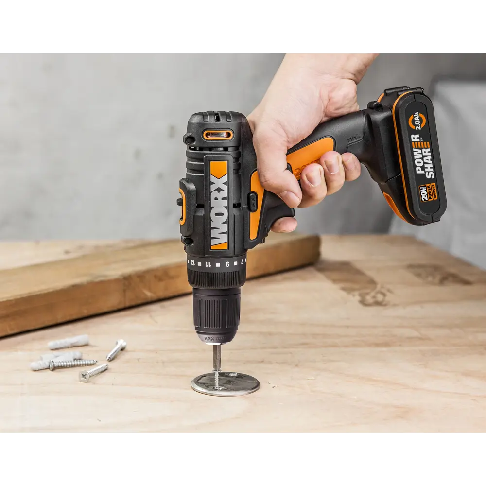 Дрель-шуруповерт аккумуляторная Worx WX101.1, 20 В Li-ion 2x2Ач STLM-2209265 - Вид №10
