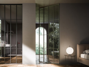 Передвижная стена / дверь из алюминия и стекла