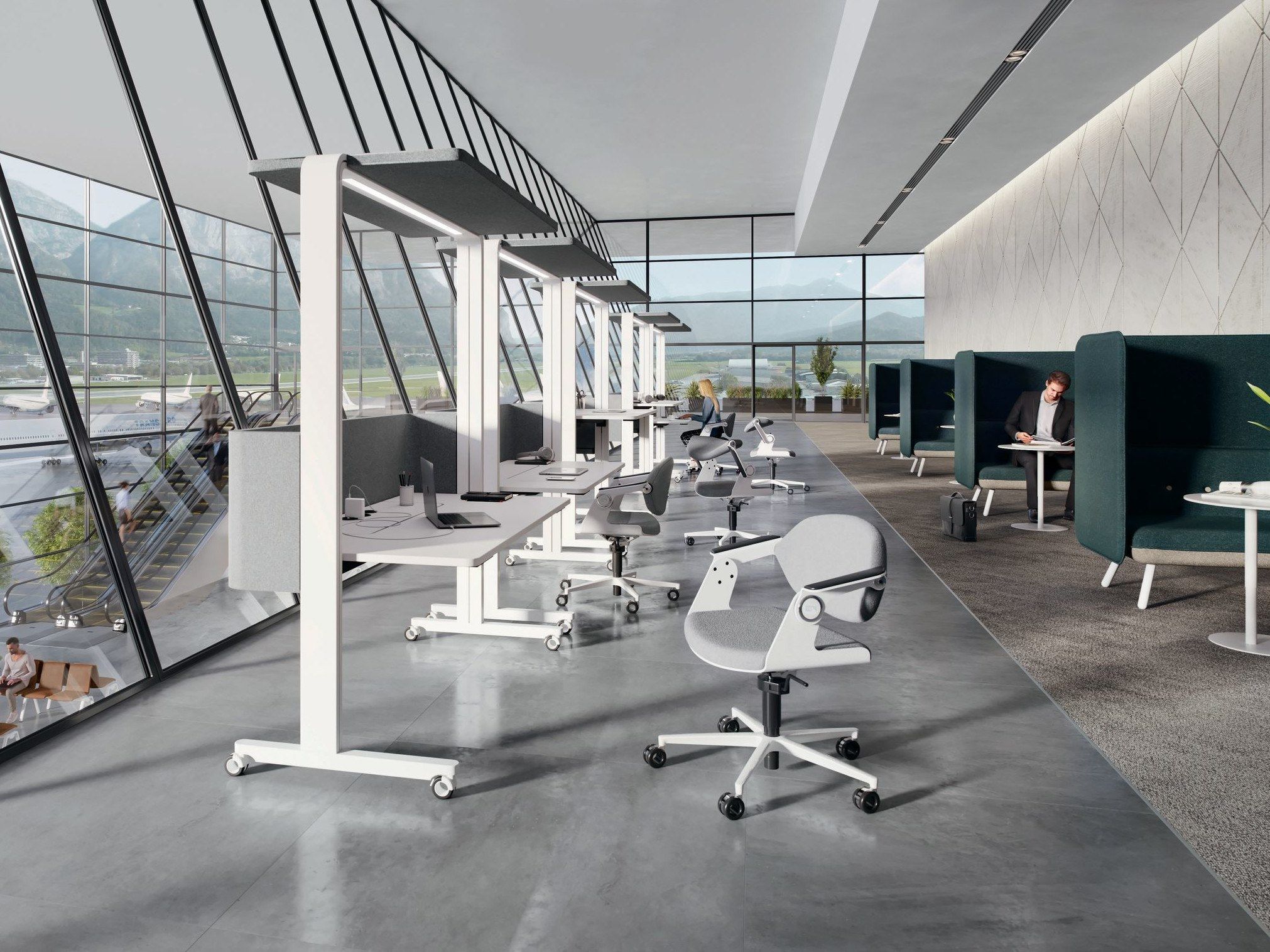 Регулируемый по высоте рабочий стол на колесах König Neurath StandbyOffice 2.0 ARCH-00115279 - Вид №1