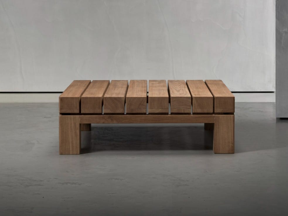 Деревянный квадратный низкий садовый столик Piet Boon Bente ARCH-00033990