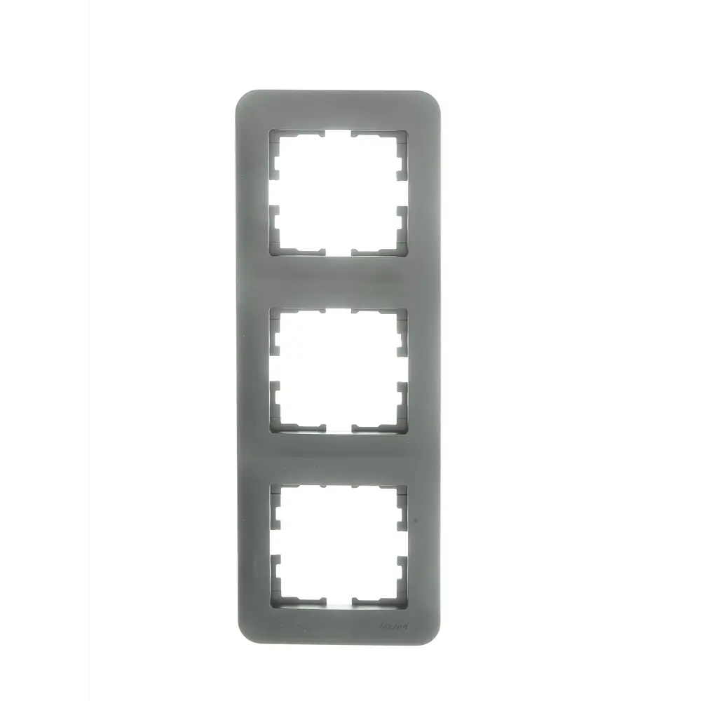 Рамка для розеток и выключателей Lezard Asti 3 поста вертикальная цвет платина STLM-2185981