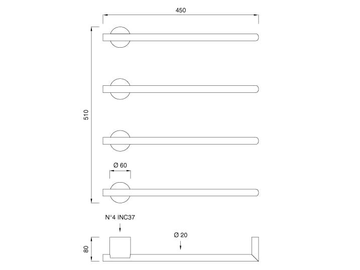 Настенный модульный электрический полотенцесушитель из нержавеющей стали CEADESIGN баланс ARCH-00146847 - Вид №2