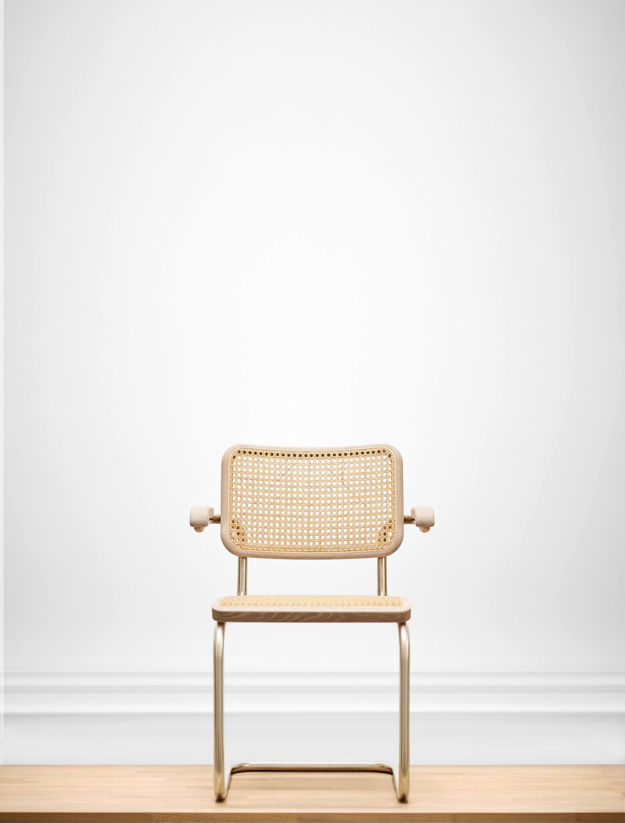 Стальной и соломенный консольный стул THONET JS. THONET ARCH-00102411 - Вид №4