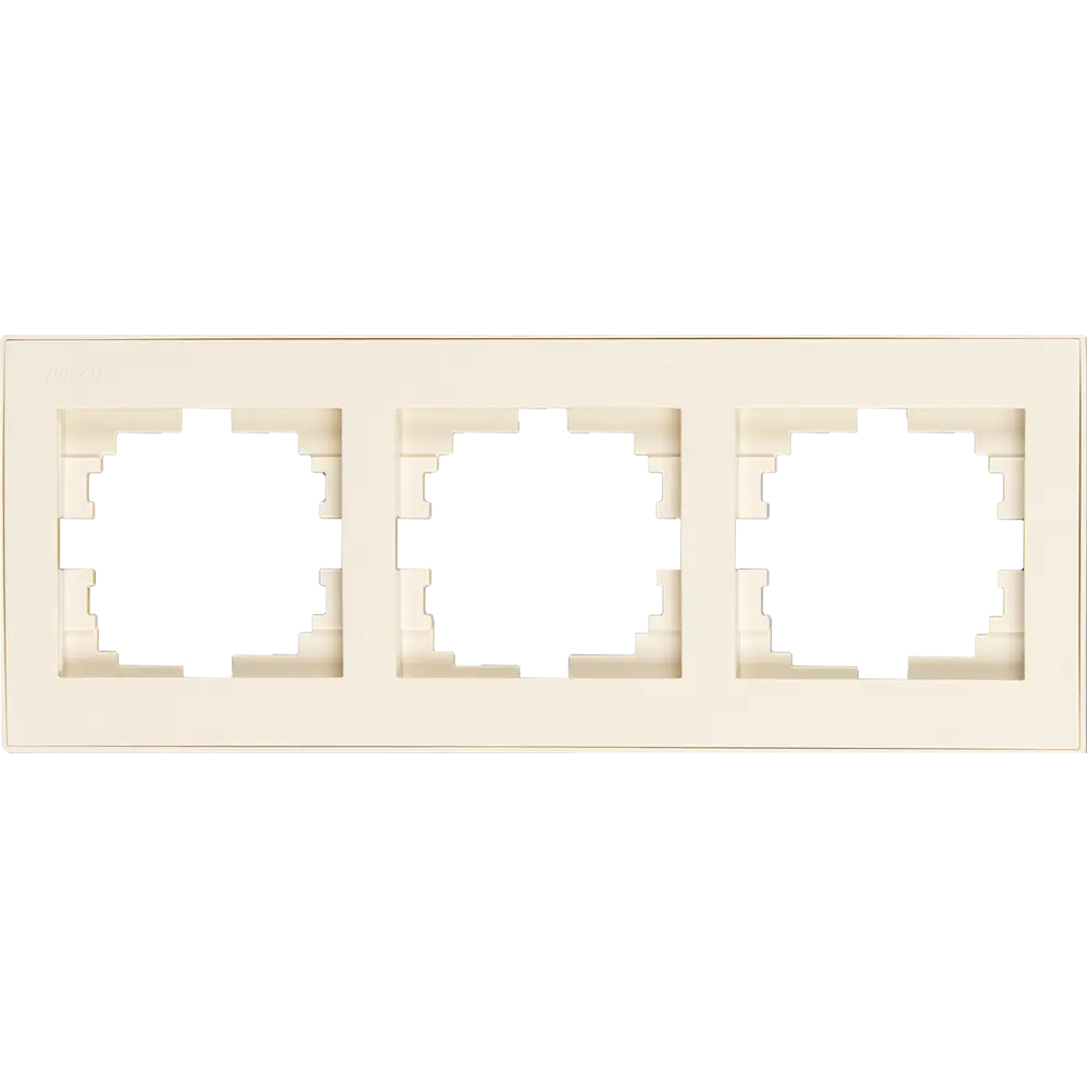 Рамка для розеток и выключателей Lezard Rain горизонтальная 3 поста цвет бежевый STLM-2014340