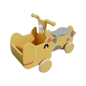 Машинка-каталка с корзиной Unix Kids Hippo Yellow 68x42 см жёлтый/золотой