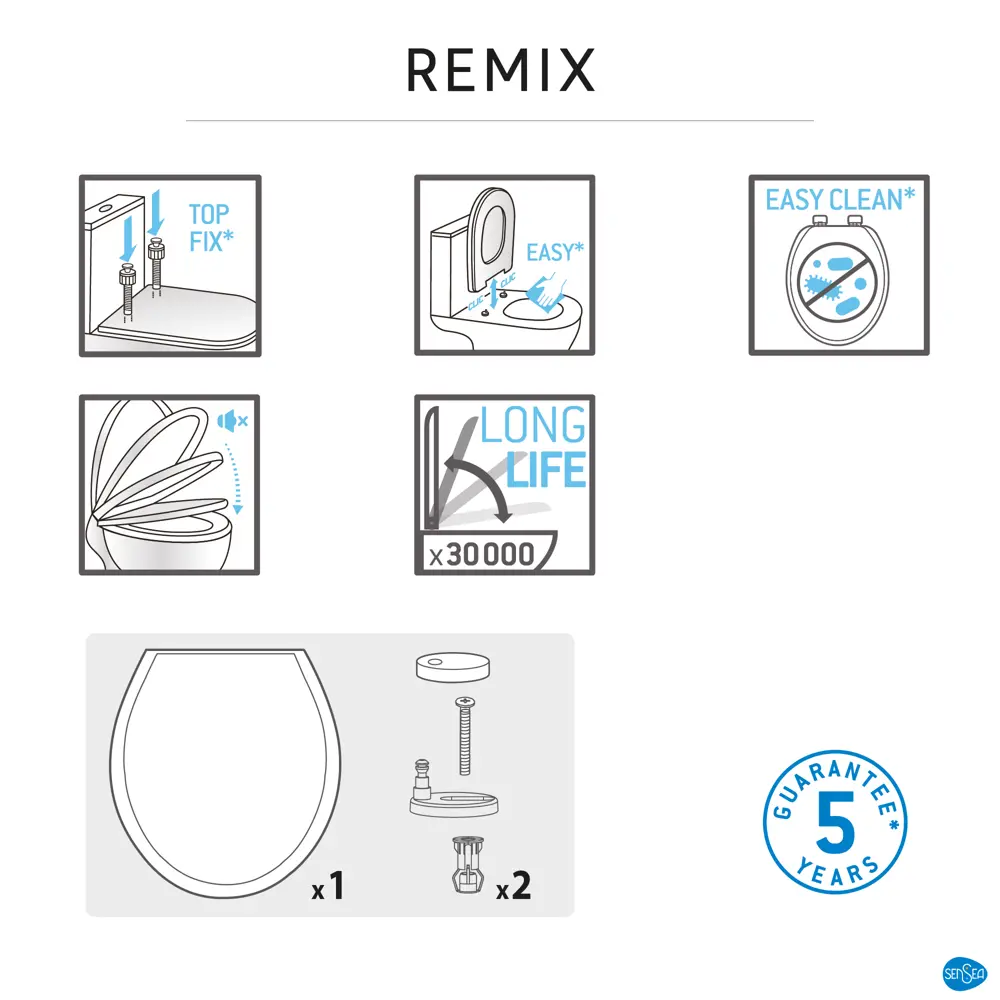 Сиденье для унитаза Sensea Remix YHUF-B03 с микролифтом цвет белый STLM-2052371 - Вид №13