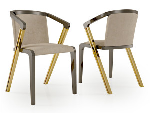 Кожаный стул с подлокотниками