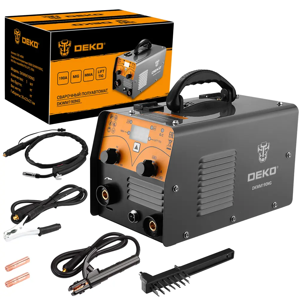 Сварочный полуавтомат инверторный Deko DKWM190NG, 190 А, до 1 мм STLM-2041382 - Вид №1
