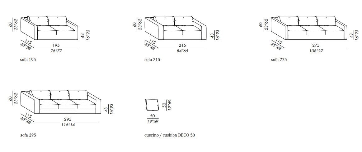 Ткань изогнутый съемный диван Meridiani Harold ARCH-00034371 - Вид №5