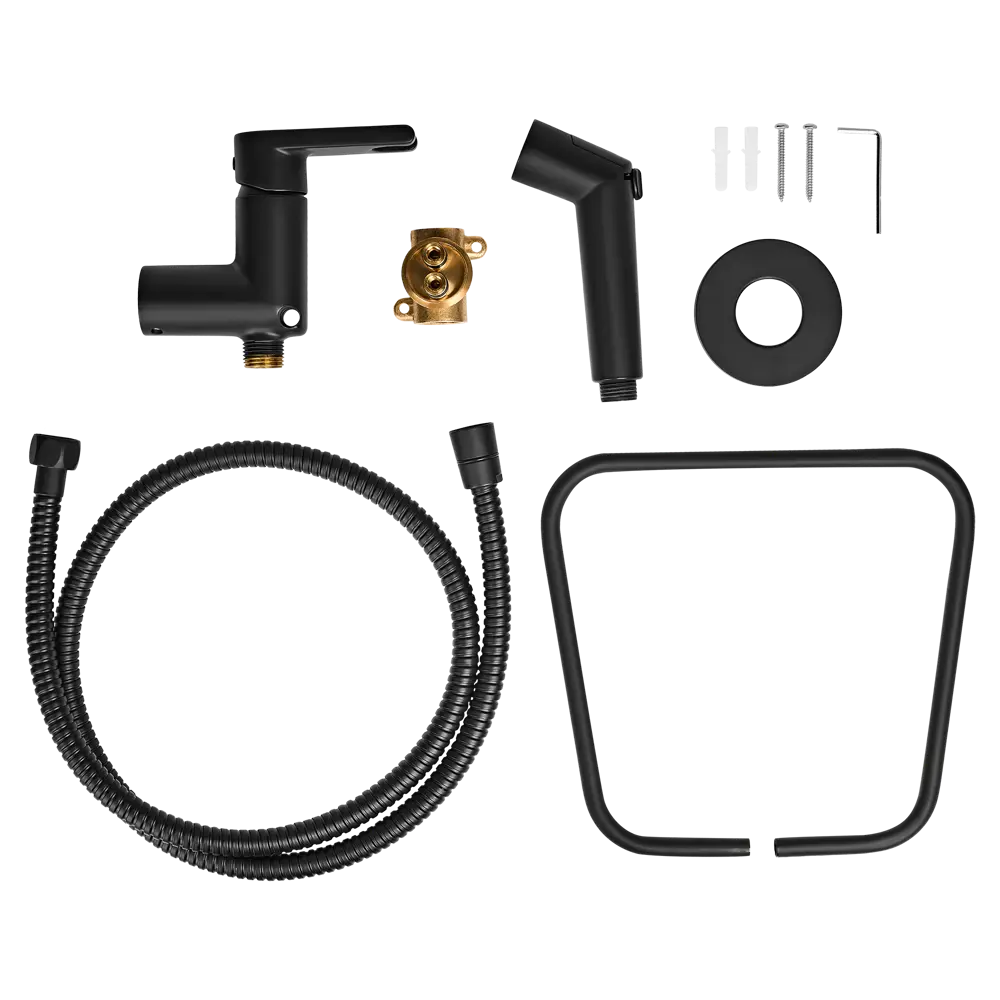 Гигиенический душ KONSENSA Нарни KA2401PC, набор со смесителем, цвет черный матовый STLM-2157925 - Вид №3