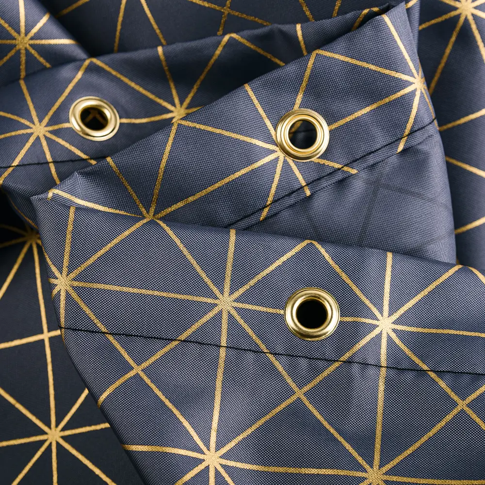 Штора для ванной Wess Grid Grey 180x200 см полиэстер цвет серый/жёлтый STLM-2069817 - Вид №2