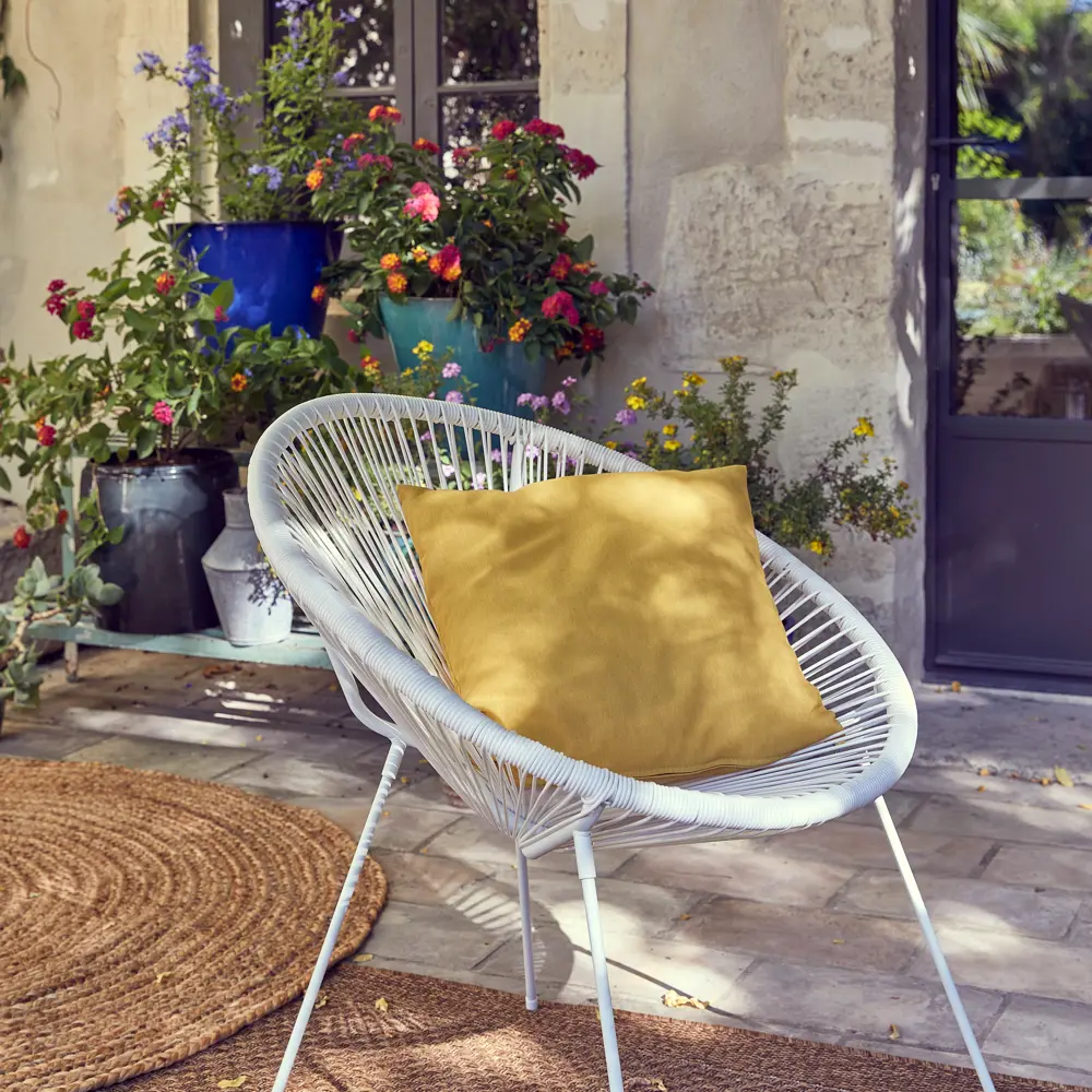 Стул садовый Акапулько 69x78.5x71.5 см сталь/искусственный ротанг белый Santreyd STLM-2078512 - Вид №11