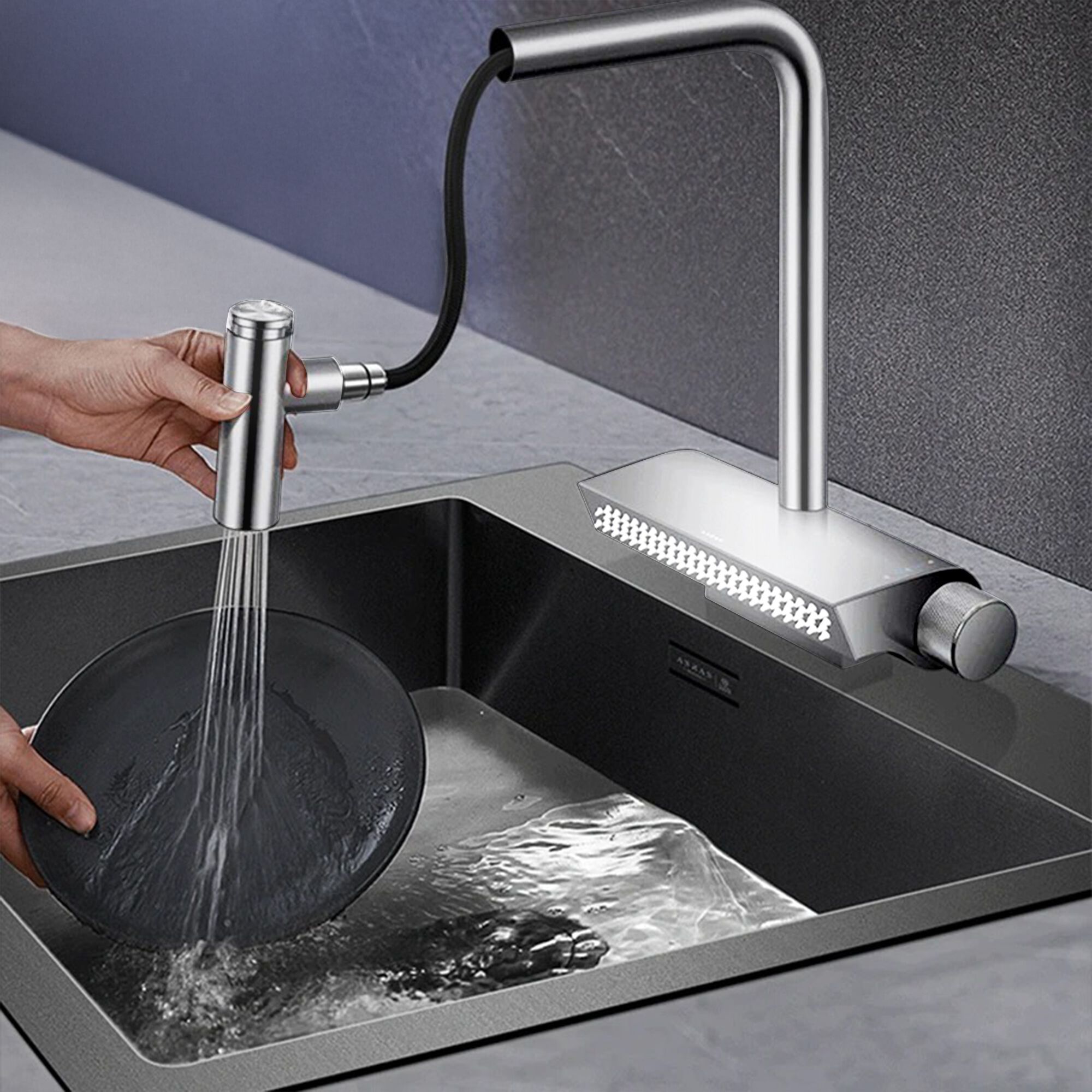 Однорычажный смеситель для кухни с выдвижным ручным душем Fontana Showers LORO ARCH-00058789 - Вид №1