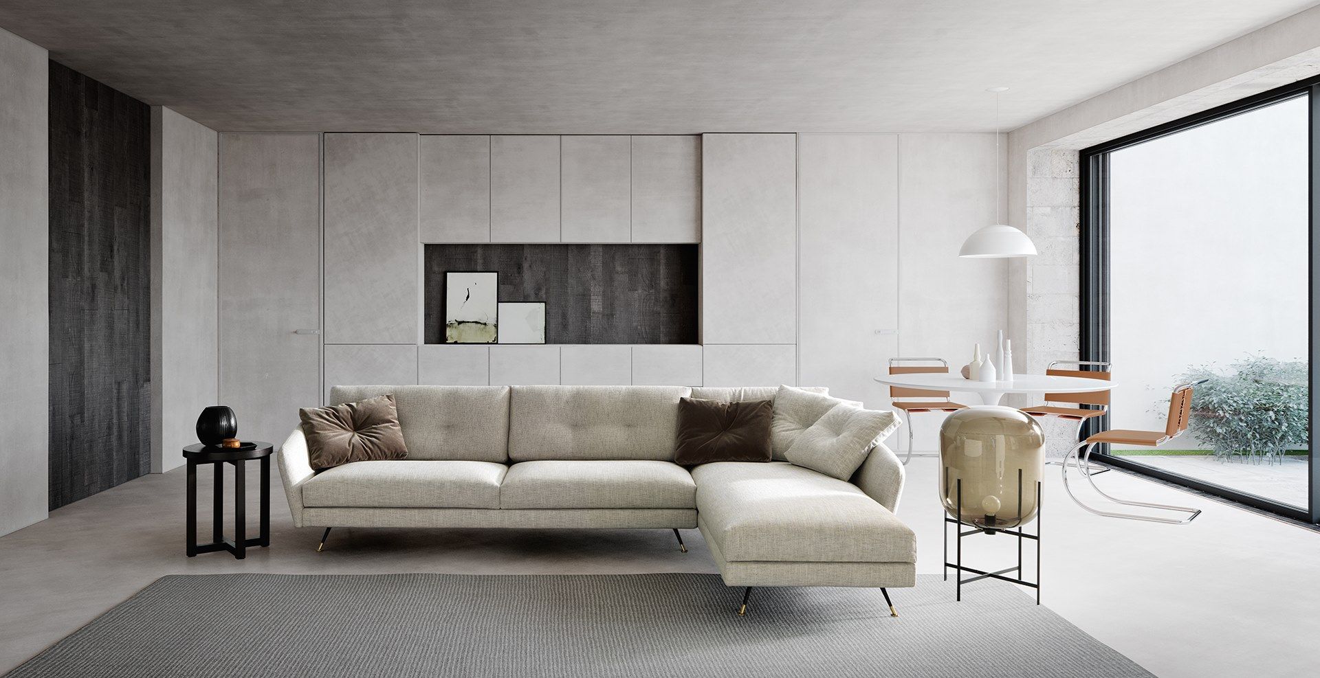 Секционный тканевый диван с полуостровом VALENTINI ARCH-00134554 - Вид №1