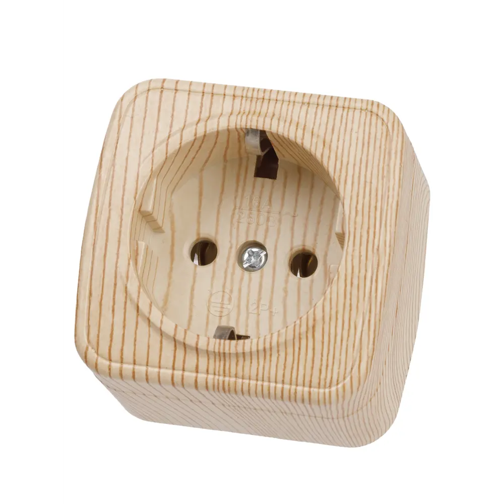 Розетка накладная TDM Electric Дача в цвете сосна с заземлением 89376326 Серия отсутствует STLM-1118040