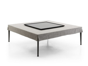 Квадратный тканевый журнальный столик с подносом