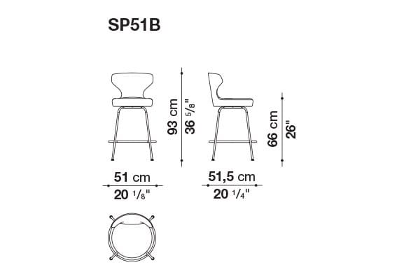 Высокий мягкий стул со спинкой B&B Italia ARCH-00111885 - Вид №3