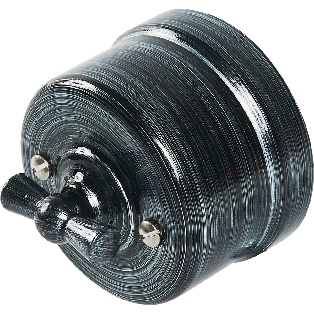 Выключатель двухклавишный Electraline серебристый глянец для проходных систем 84229220 Лофт STLM-0047247