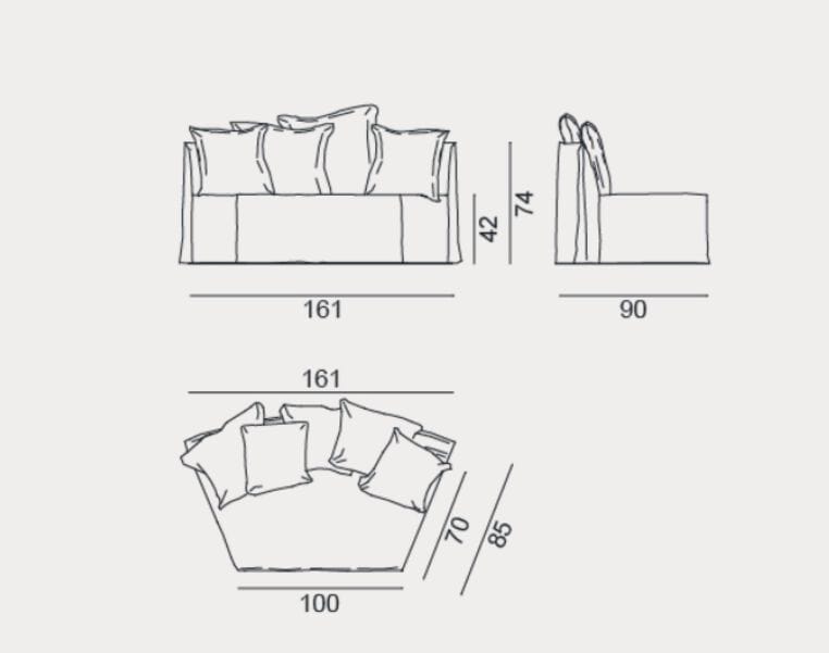 Съемный диван из ткани Gervasoni Ghost ARCH-00033046 - Вид №7