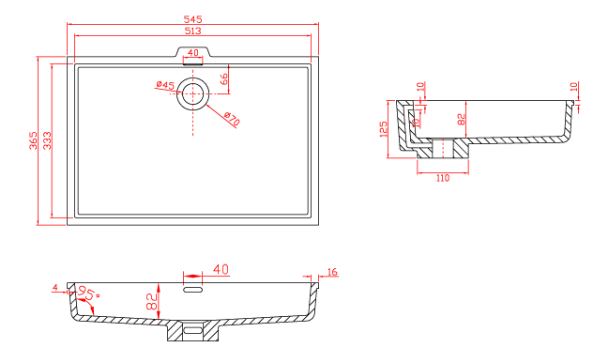12113 Раковина Montebianco Castello Uno Santreyd  - Вид №2