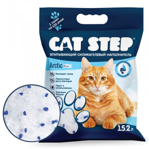 ПР0056544 Наполнитель для кошачьего туалета Arctic Blue впитывающий силикагелевый, 15,2л CAT STEP