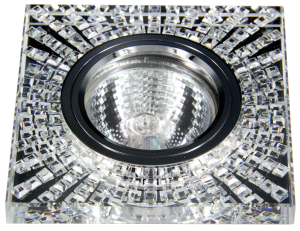 90821691 Светильник точечный встраиваемый FT 934 CHCL Стразы под отверстие 68 мм 4 м² цвет хром/прозрачный/серебро STLM-0397752 DE FRAN