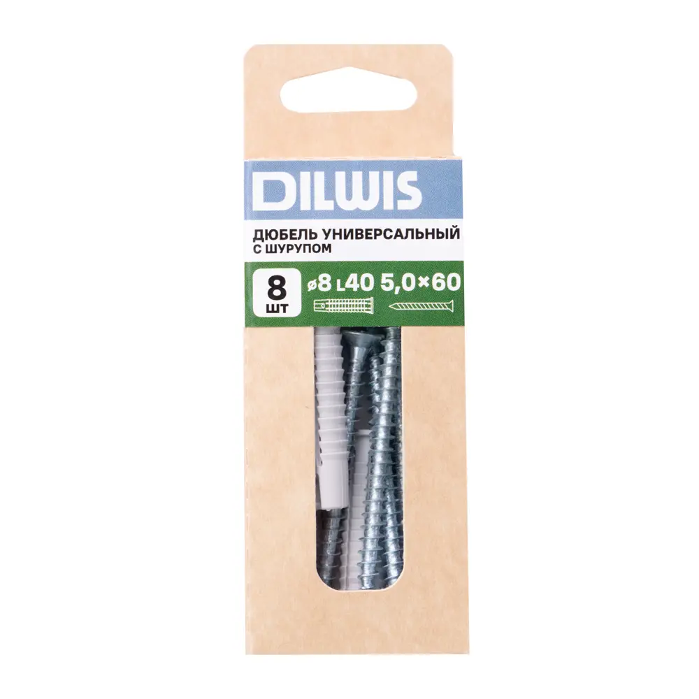 Дюбель универсальный нейлоновый Dilwis 8x40мм 8 шт. в комплекте с шурупом STLM-2026470 - Вид №5