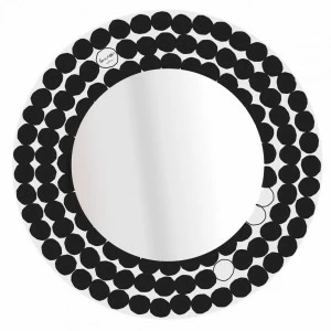 Зеркало с рисунком круглое "Большие черные точки" Pois Big BONESSI ДИЗАЙНЕРСКИЕ 117332 Черный