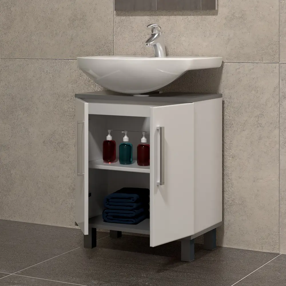 Тумба под раковину напольная Vigo Lobby 55 см цвет белый STLM-2122418 - Вид №4