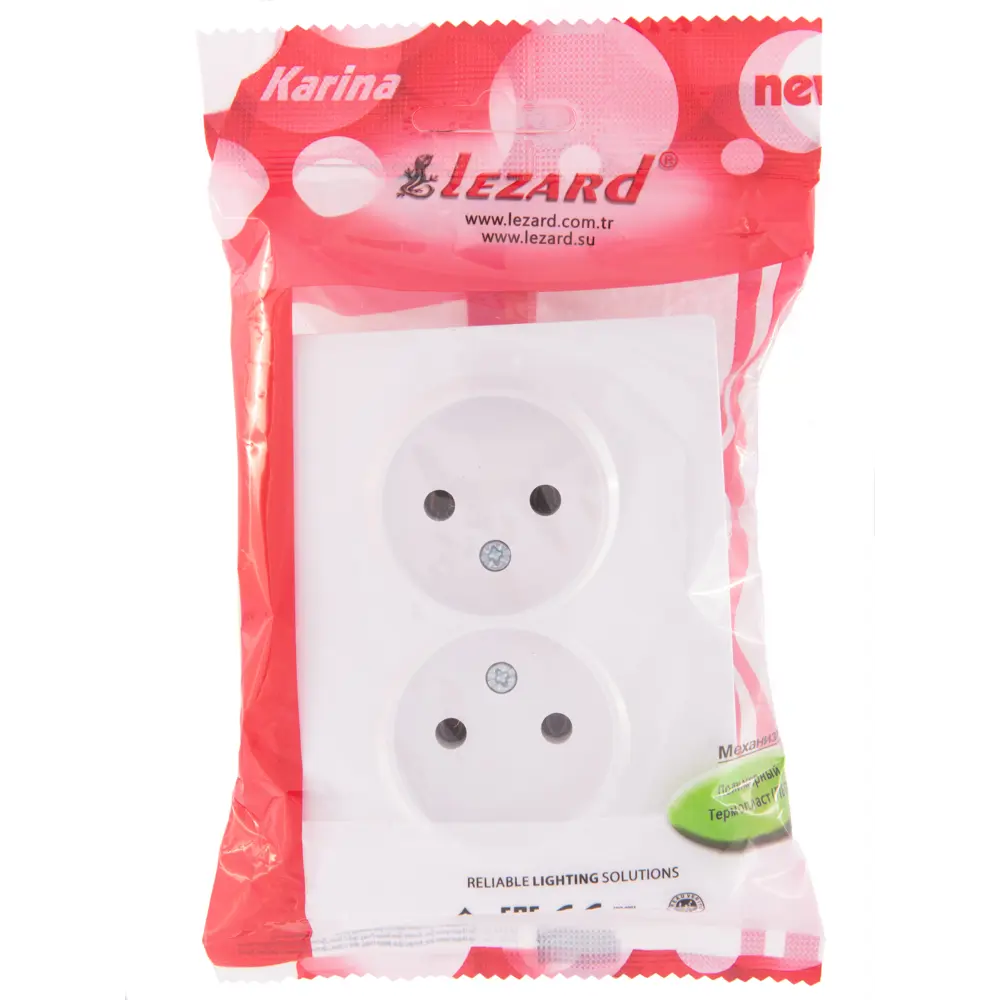 Розетка двойная Lezard Karina без заземления цвет белый STLM-2111316 - Вид №7