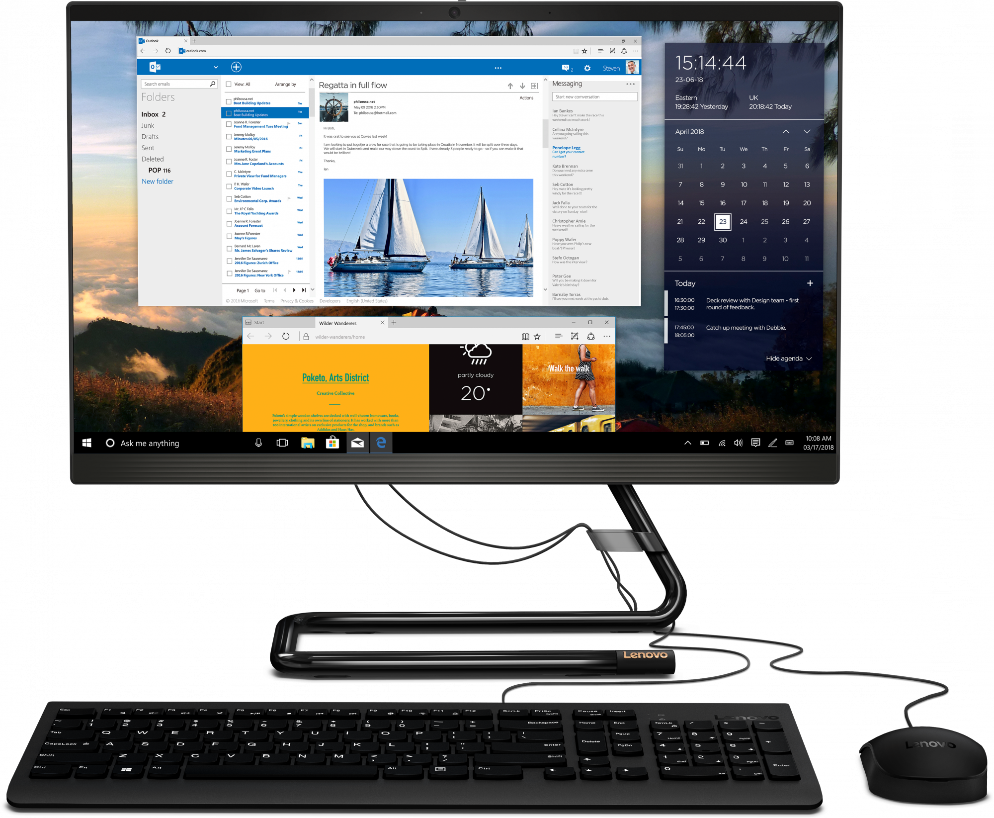 F0EX0024RK ideacentre aio 3 22ada05 21.5"(1920x1080)/amd ryzen 3 3250u(2.6ghz)/8192mb/256ssdgb/dvdrw/int:amd radeon/bt/wifi/war 1y/5.28kg/black/w10 + клавиатура, мышь usb Lenovo Santreyd 