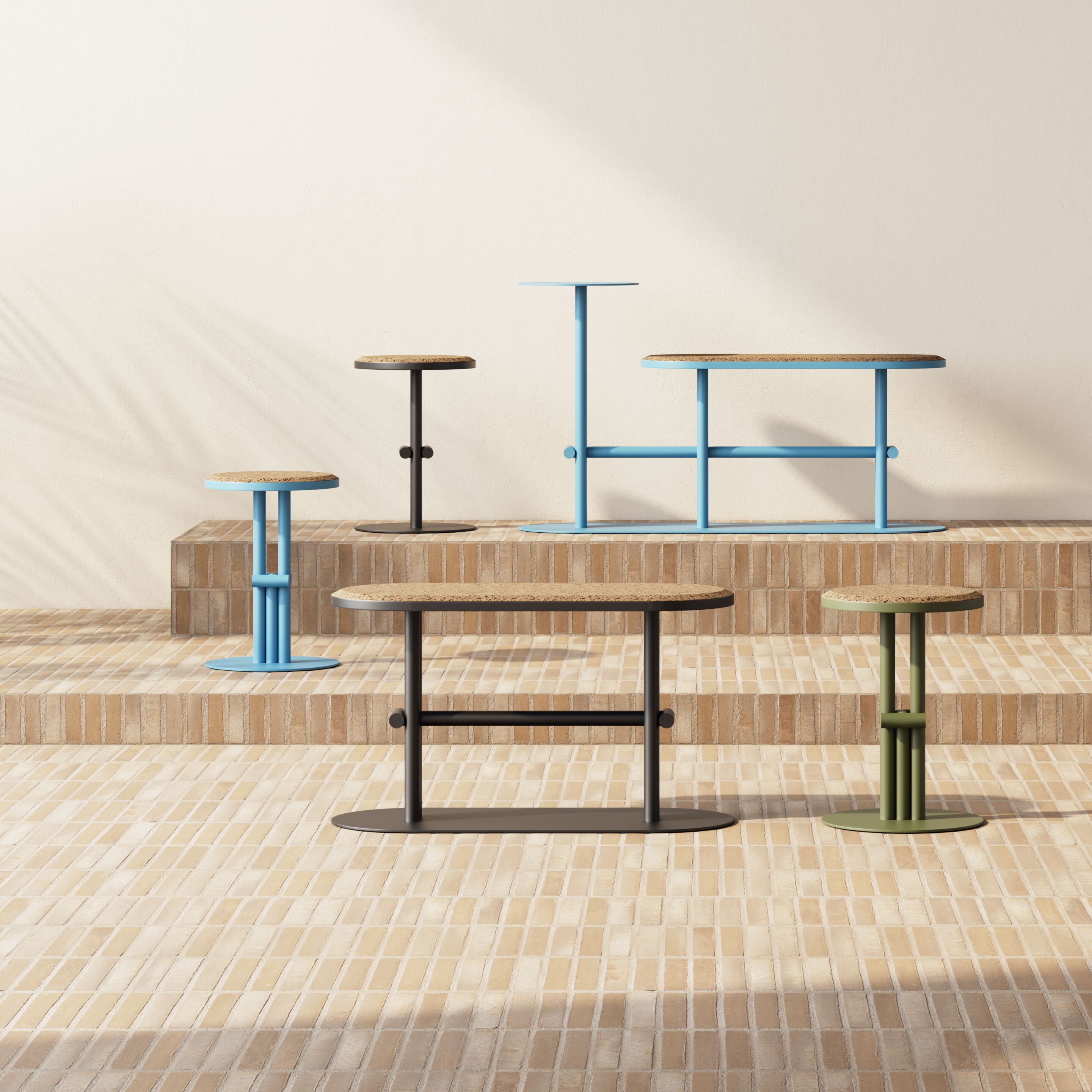 Стальной и пробковый низкий садовый стул Joyf точка ARCH-00127150 - Вид №2