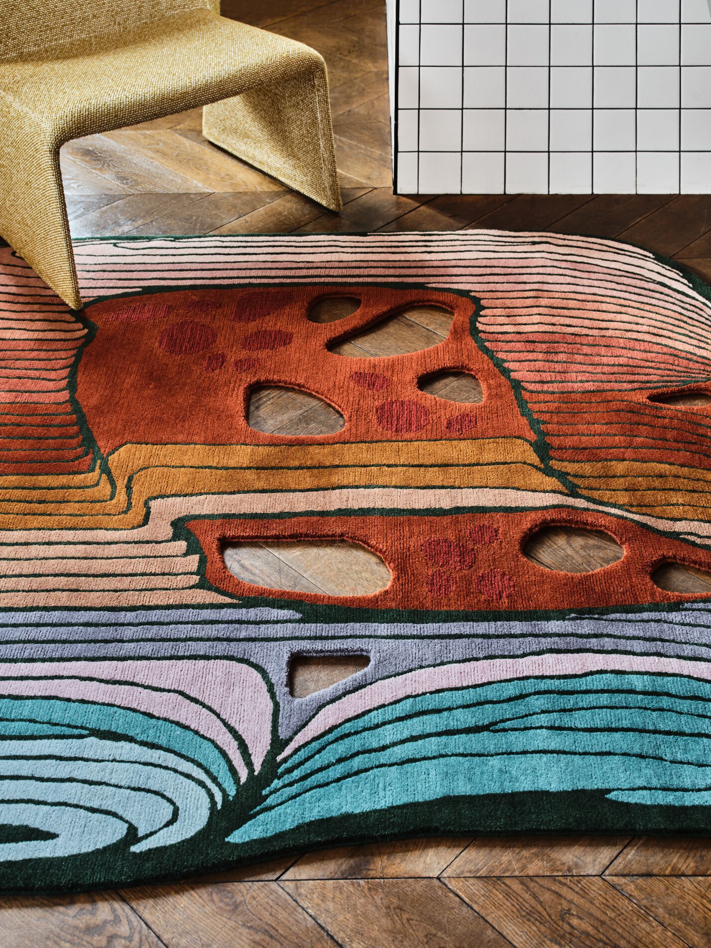 Изогнутый ковер ручной работы Tapis Rouge электрический ARCH-00082396