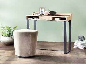 Круглый пуф из ткани