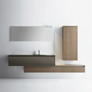 Комбинация ванной комнаты S110 в отделке BRILLIANT 03 Fango/poro Rovere Fango MILLDUE SINTESI