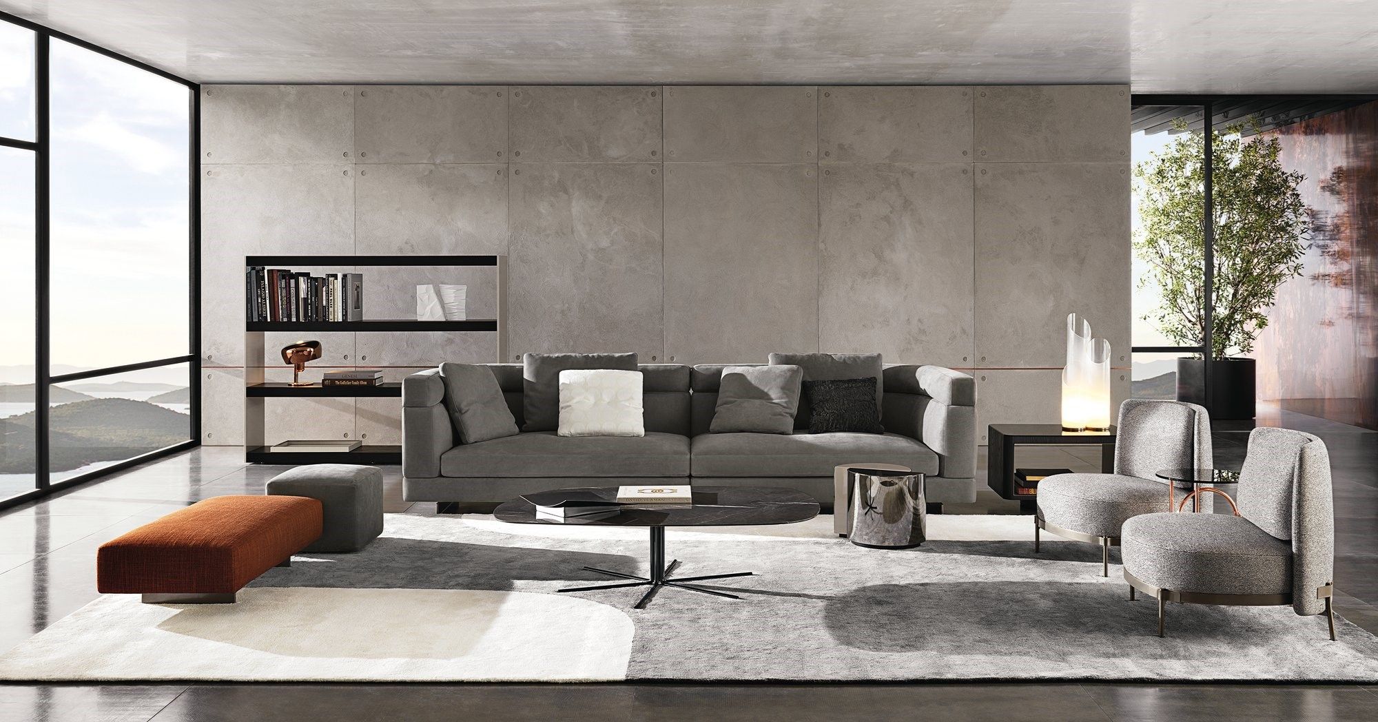 Модульный угловой диван из ткани Minotti ALEXANDER ARCH-00105167 - Вид №11